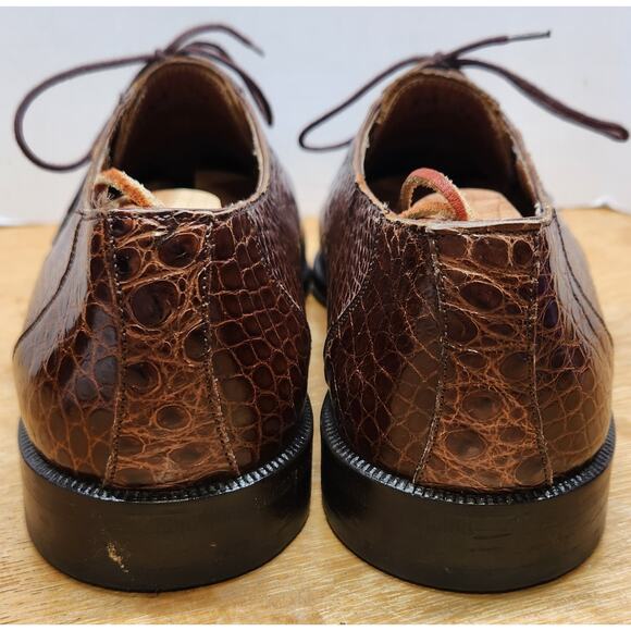Foster Rainey Alligator Dress Shoes Brown Leather Size US 7 M Spain EUC main image 12